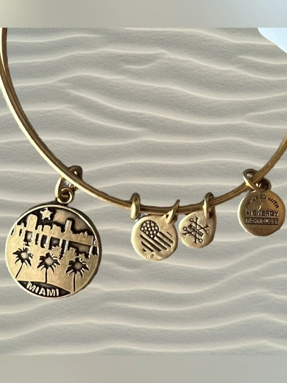 Alex and Ani Gold Miami Skyline Charm Bangle - Picture 4 of 6